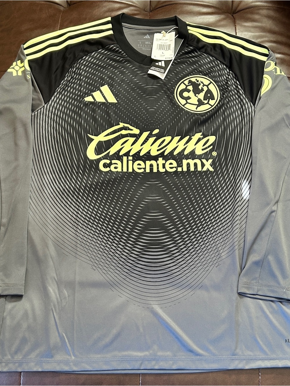 adidas Black Jersey with Neon Yellow Accents - Club América Sponsor Logo